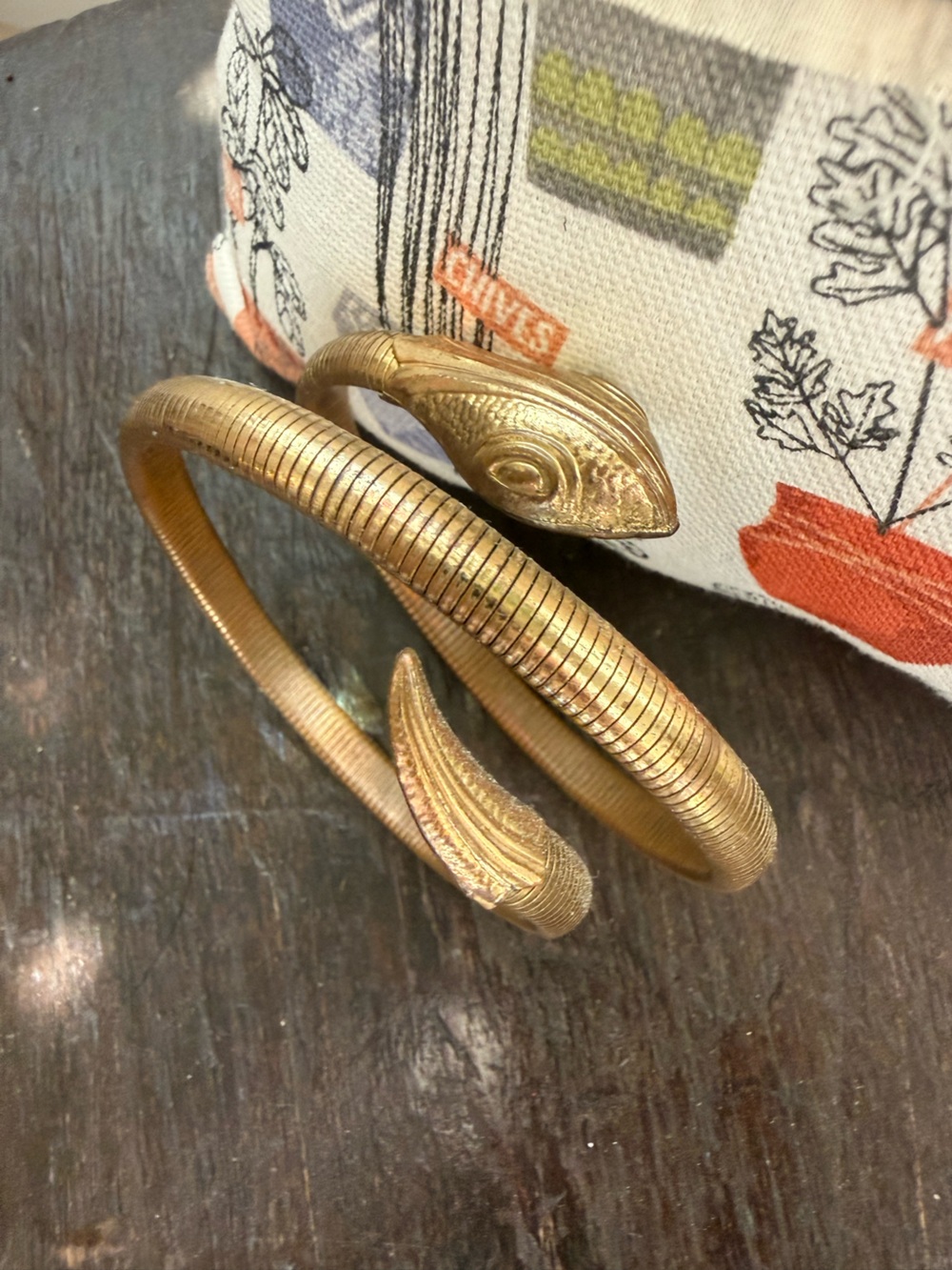 Vintage Snake Cuff Bracelet - Brass RARE - Picture 4 of 8